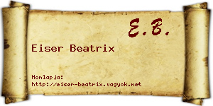 Eiser Beatrix névjegykártya